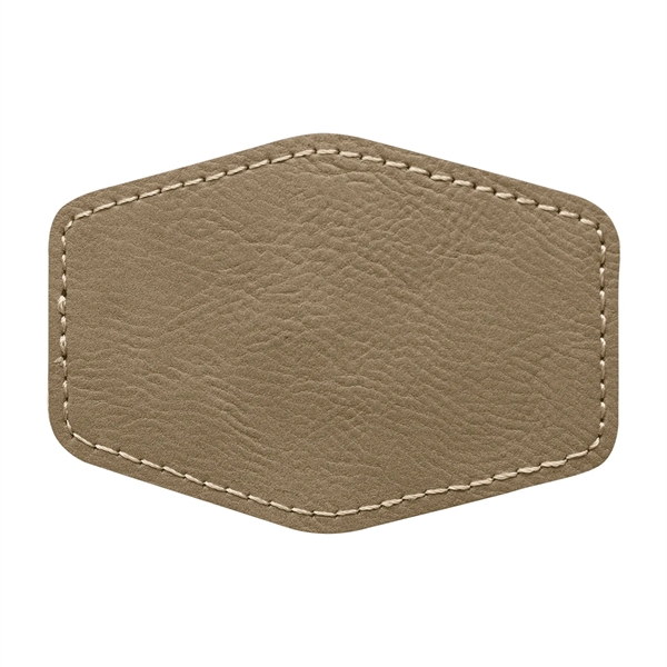 3.5" x 2.5" x 1/16" hexagonal PU leatherette garment patch.... from ASI 74601 Calico