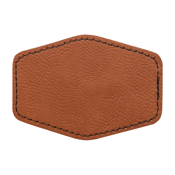 3.5" x 2.5" x 1/16" hexagonal PU leatherette garment patch.... from ASI 74601 Calico