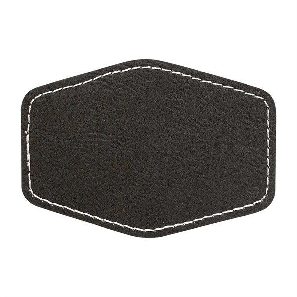 3.5" x 2.5" x 1/16" hexagonal PU leatherette garment patch.... from ASI 74601 Calico