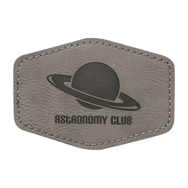 3.5" x 2.5" x 1/16" hexagonal PU leatherette garment patch.... from ASI 74601 Calico