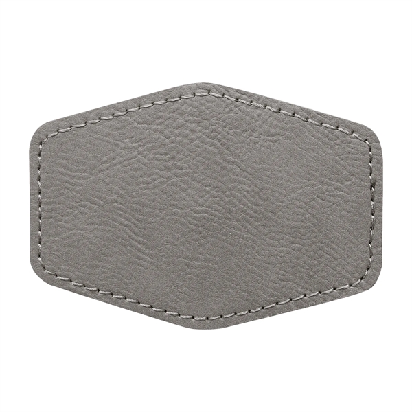 3.5" x 2.5" x 1/16" hexagonal PU leatherette garment patch.... from ASI 74601 Calico
