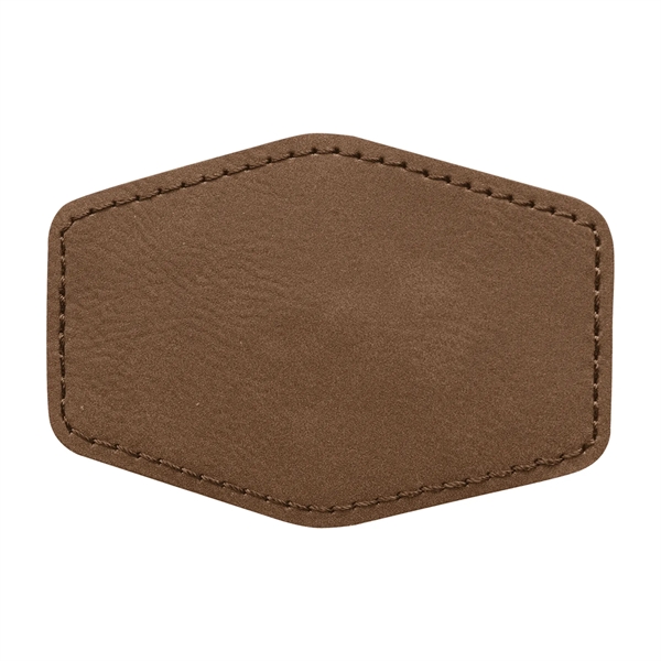 3.5" x 2.5" x 1/16" hexagonal PU leatherette garment patch.... from ASI 74601 Calico
