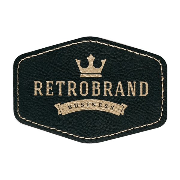 3.5" x 2.5" x 1/16" hexagonal PU leatherette garment patch.... from ASI 74601 Calico