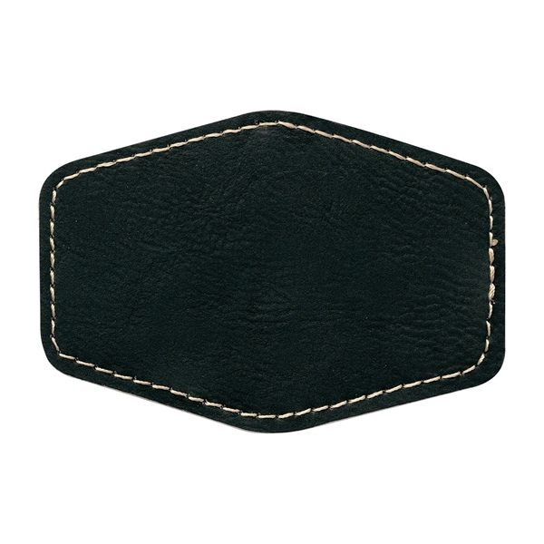 3.5" x 2.5" x 1/16" hexagonal PU leatherette garment patch.... from ASI 74601 Calico