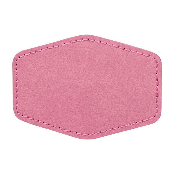 3.5" x 2.5" x 1/16" hexagonal PU leatherette garment patch.... from ASI 74601 Calico
