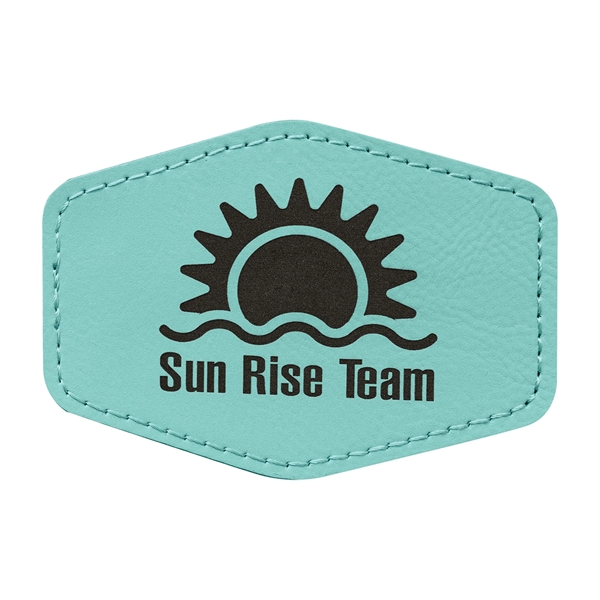 3.5" x 2.5" x 1/16" hexagonal PU leatherette garment patch.... from ASI 74601 Calico