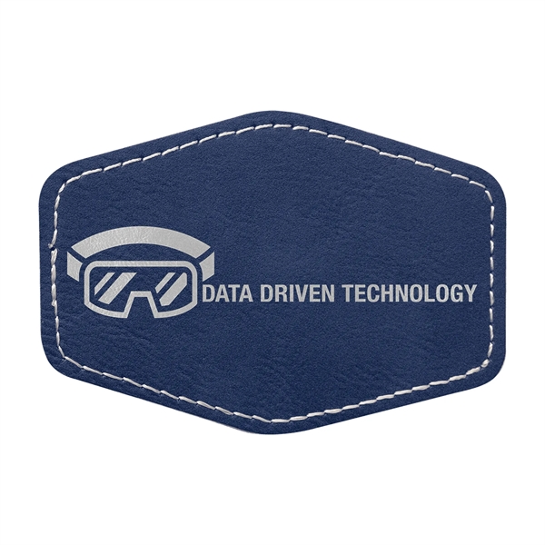 3.5" x 2.5" x 1/16" hexagonal PU leatherette garment patch.... from ASI 74601 Calico