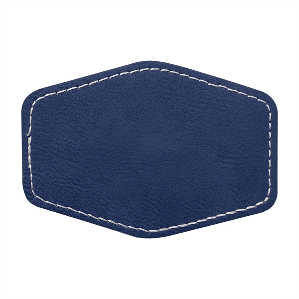3.5" x 2.5" x 1/16" hexagonal PU leatherette garment patch.... from ASI 74601 Calico