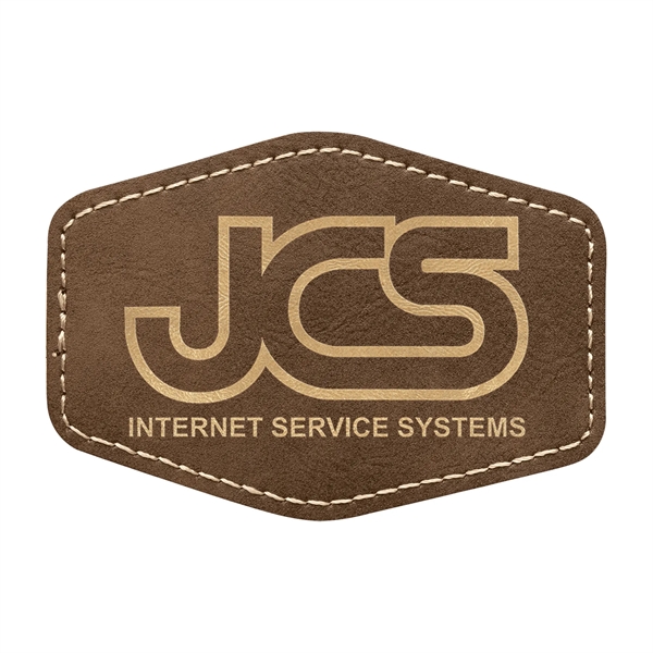 3.5" x 2.5" x 1/16" hexagonal PU leatherette garment patch.... from ASI 74601 Calico