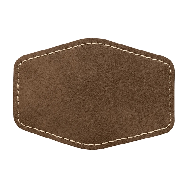 3.5" x 2.5" x 1/16" hexagonal PU leatherette garment patch.... from ASI 74601 Calico