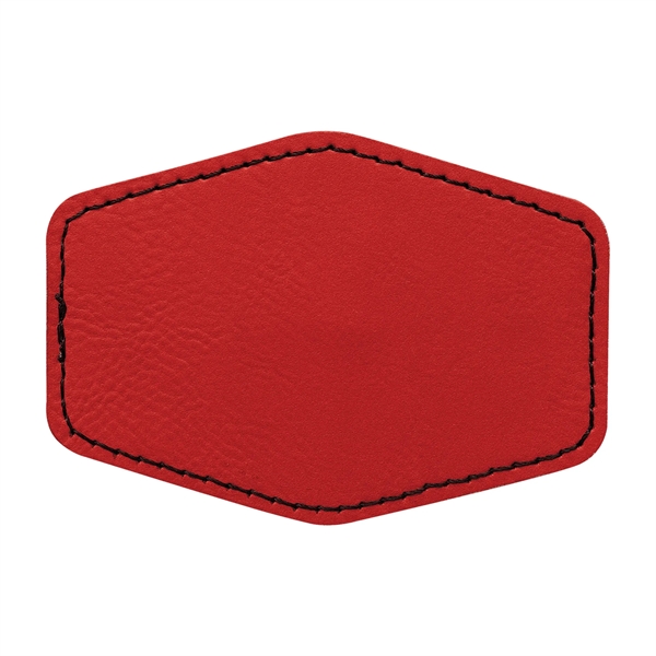 3.5" x 2.5" x 1/16" hexagonal PU leatherette garment patch.... from ASI 74601 Calico