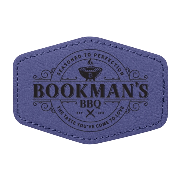 3.5" x 2.5" x 1/16" hexagonal PU leatherette garment patch.... from ASI 74601 Calico