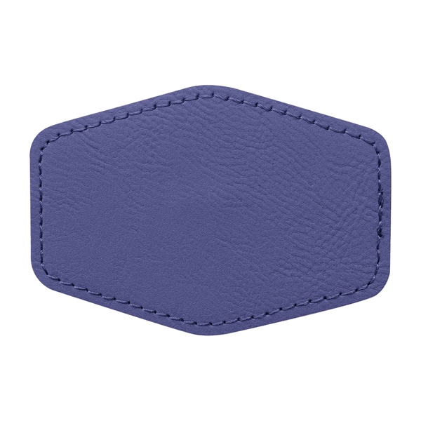 3.5" x 2.5" x 1/16" hexagonal PU leatherette garment patch.... from ASI 74601 Calico
