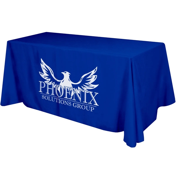 128" x 86" flat, 4-sided polyester table cover fits 6' standard... from ASI 61966 HPG / Beacon Promotions