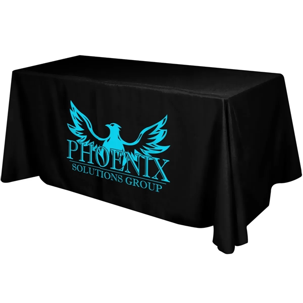 128" x 86" flat, 4-sided polyester table cover fits 6' standard... from ASI 61966 HPG / Beacon Promotions