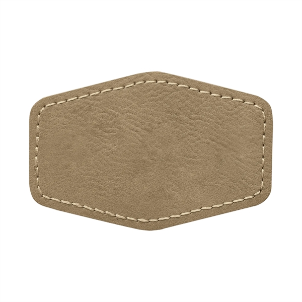 3" x 2" x 1/16" hexagonal PU leatherette garment patch.... from ASI 74601 Calico