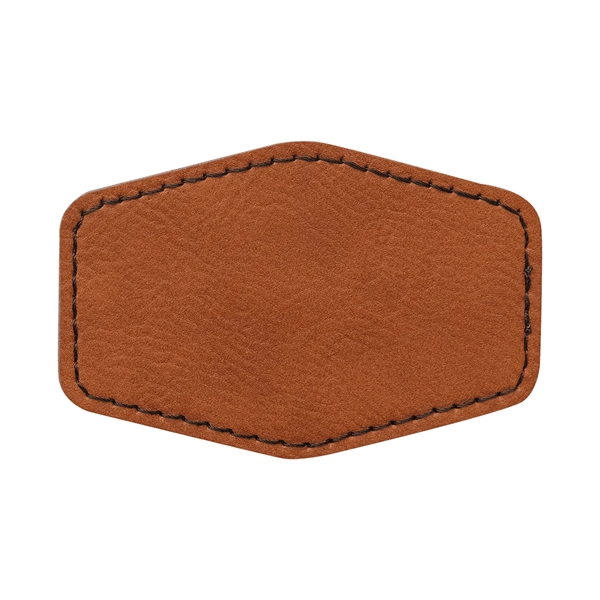 3" x 2" x 1/16" hexagonal PU leatherette garment patch.... from ASI 74601 Calico