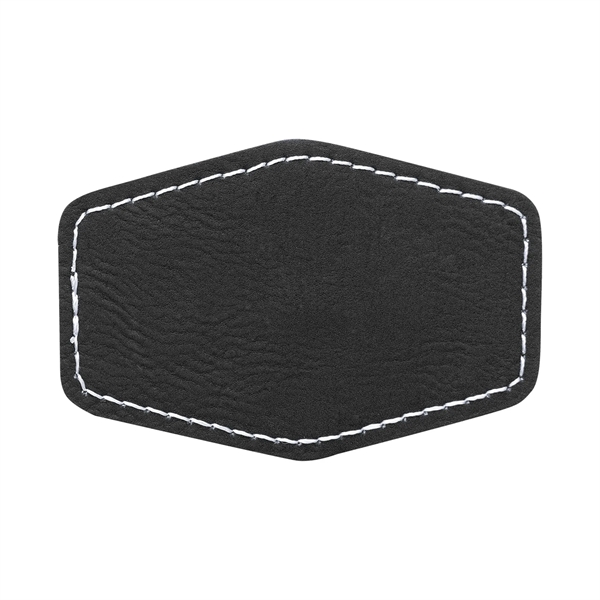 3" x 2" x 1/16" hexagonal PU leatherette garment patch.... from ASI 74601 Calico