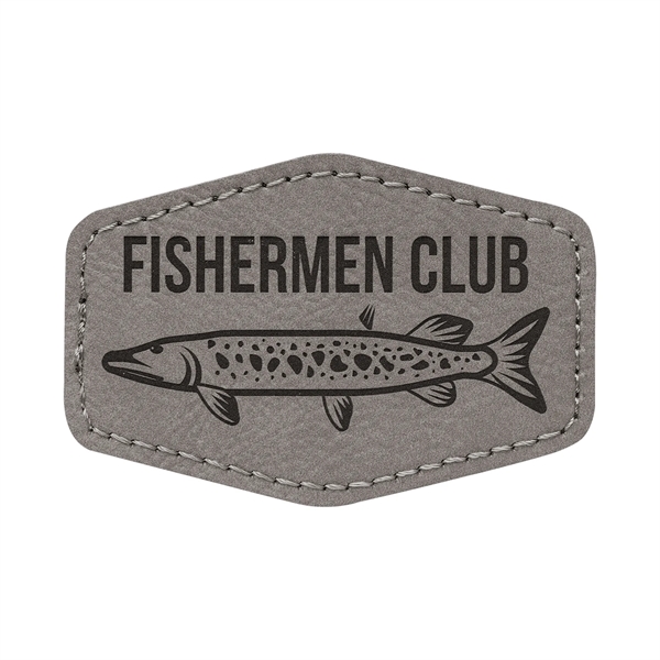 3" x 2" x 1/16" hexagonal PU leatherette garment patch.... from ASI 74601 Calico