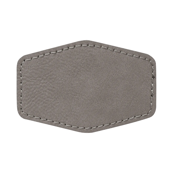 3" x 2" x 1/16" hexagonal PU leatherette garment patch.... from ASI 74601 Calico