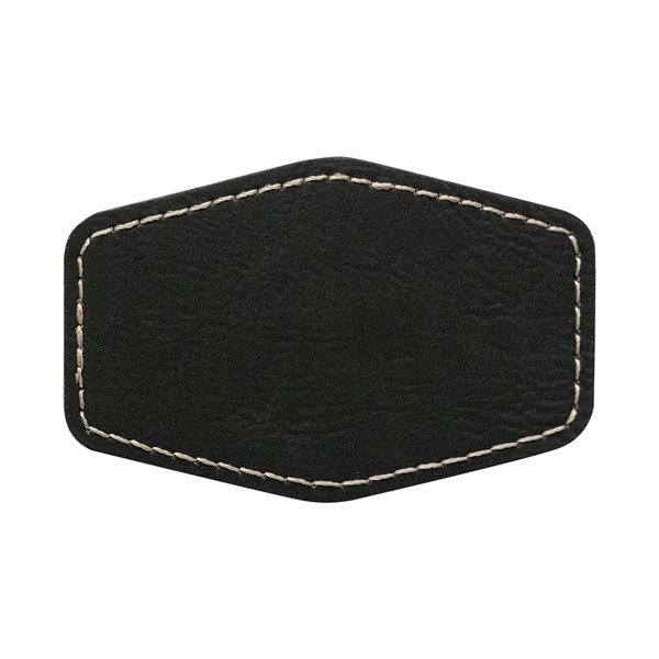 3" x 2" x 1/16" hexagonal PU leatherette garment patch.... from ASI 74601 Calico