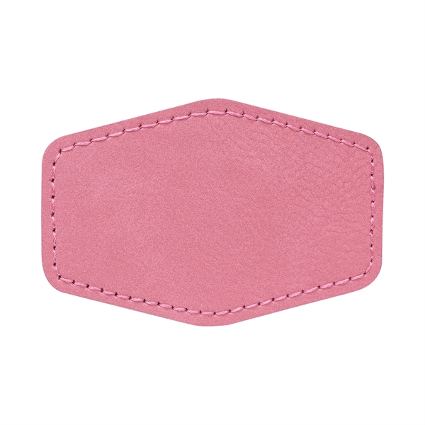 3" x 2" x 1/16" hexagonal PU leatherette garment patch.... from ASI 74601 Calico