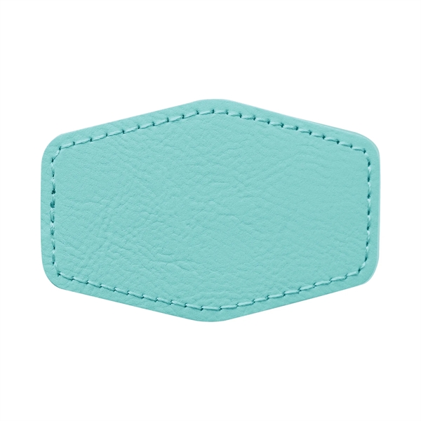 3" x 2" x 1/16" hexagonal PU leatherette garment patch.... from ASI 74601 Calico