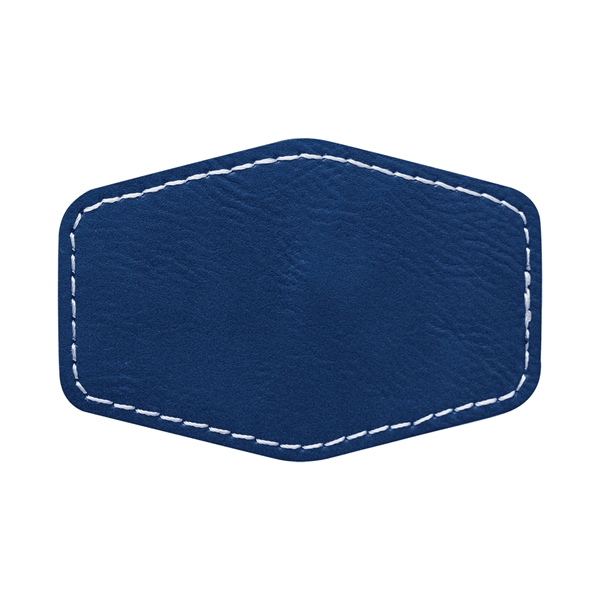 3" x 2" x 1/16" hexagonal PU leatherette garment patch.... from ASI 74601 Calico