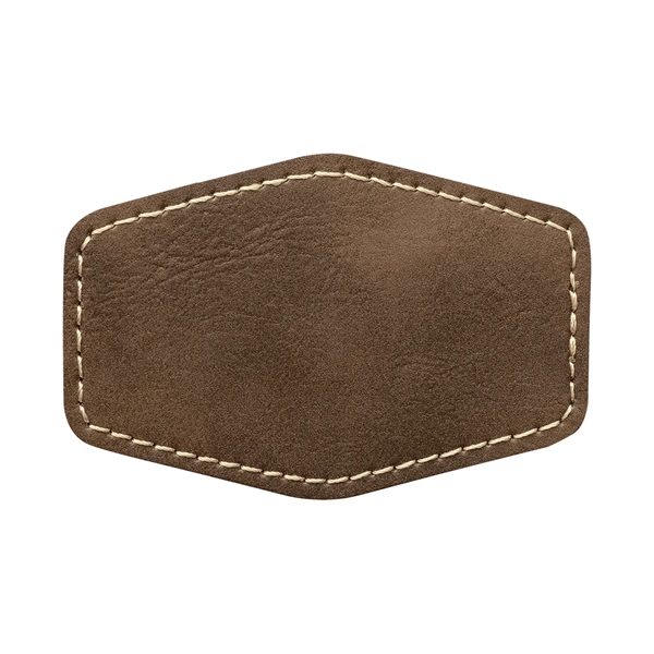 3" x 2" x 1/16" hexagonal PU leatherette garment patch.... from ASI 74601 Calico