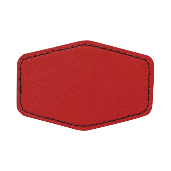 3" x 2" x 1/16" hexagonal PU leatherette garment patch.... from ASI 74601 Calico