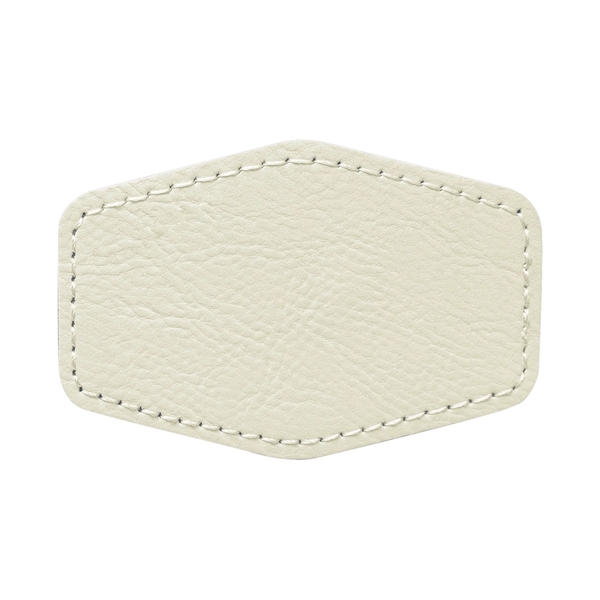 3" x 2" x 1/16" hexagonal PU leatherette garment patch.... from ASI 74601 Calico