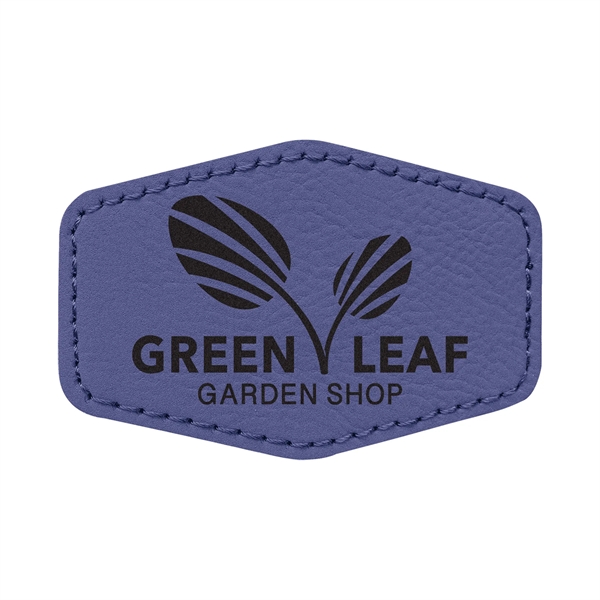 3" x 2" x 1/16" hexagonal PU leatherette garment patch.... from ASI 74601 Calico