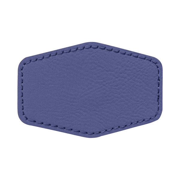 3" x 2" x 1/16" hexagonal PU leatherette garment patch.... from ASI 74601 Calico