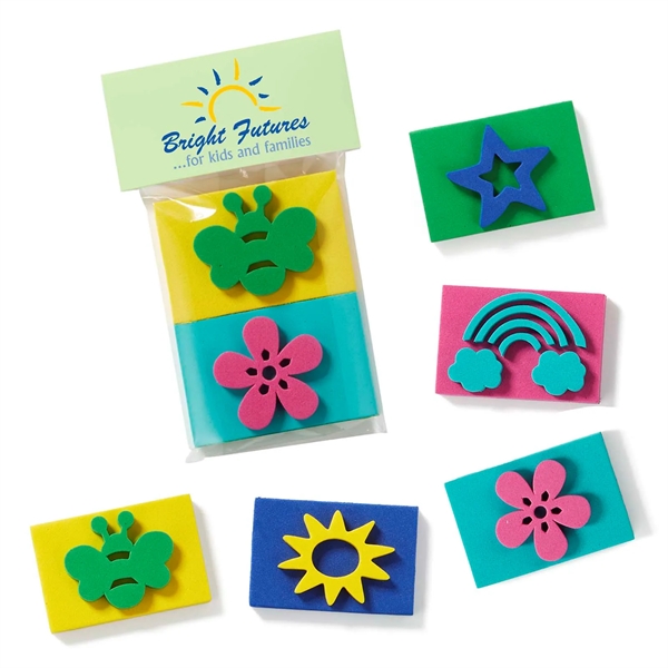 2 piece foam stamp pack with full color header card.... from ASI 63549 Jornik Manufacturing Corp