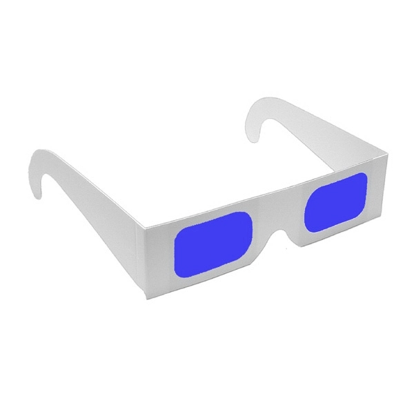 Secret Reveal Glasses - White Frame - Blue Lenses - Stock... from ASI 80485 Rainbow Symphony Inc / Rainbow Symphony