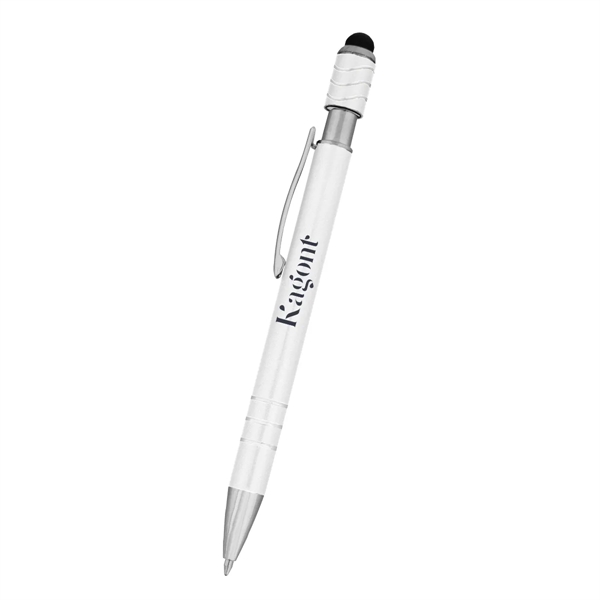 Aluminum, click-action pen with fidget spinning top and stylus.... from ASI 61125 Hit Promotional Products / Hit®