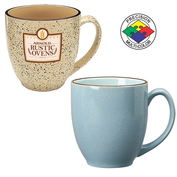 16oz Designer Speckled Bistro Mug, spot color. Many colors to choose... from ASI 80093 Pyrographics / Pyrographics Line
