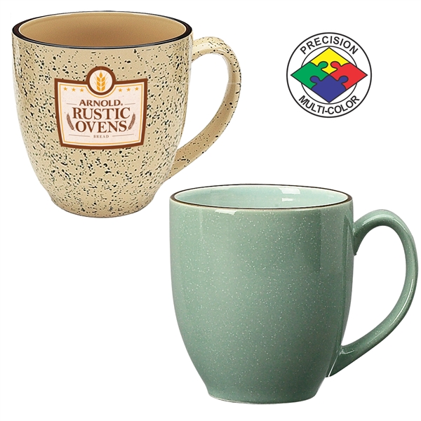 16oz Designer Speckled Bistro Mug, spot color. Many colors to choose... from ASI 80093 Pyrographics / Pyrographics Line