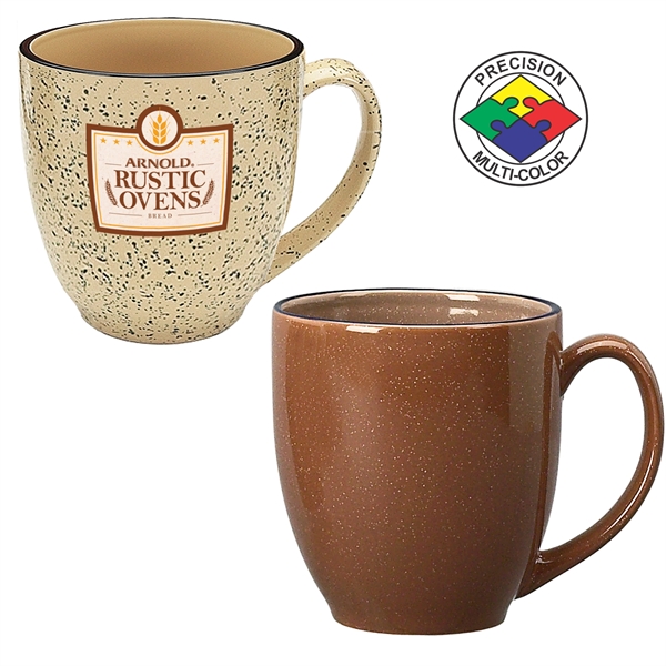 16oz Designer Speckled Bistro Mug, spot color. Many colors to choose... from ASI 80093 Pyrographics / Pyrographics Line