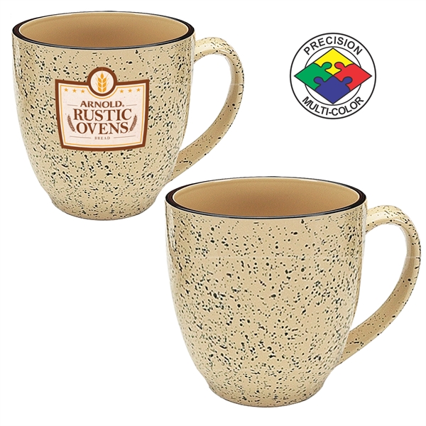 16oz Designer Speckled Bistro Mug, spot color. Many colors to choose... from ASI 80093 Pyrographics / Pyrographics Line