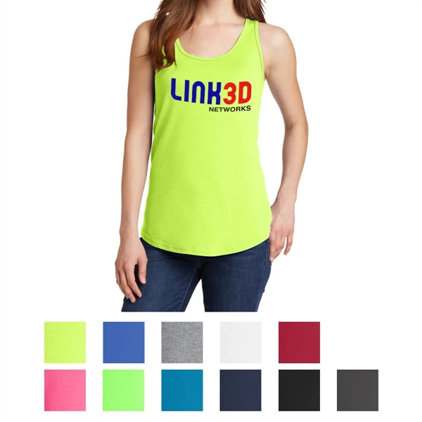 Ladies cotton tank top in assorted sizes with six-color imprint.... from ASI 61125 Hit Promotional Products / Hit®