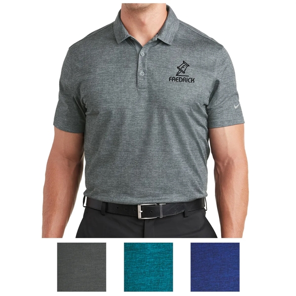 Polo with a crosshatch print, Dri-FIT fabrication, self-fabric collar, three-button placket... from ASI 61125 Hit Promotional Products / Hit®