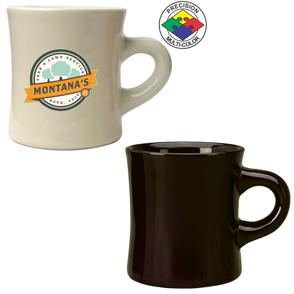 10oz Vitrified Diner Mug, spot color. Available in white, natural, tomato... from ASI 80093 Pyrographics / Pyrographics Line