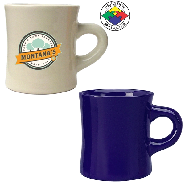 10oz Vitrified Diner Mug, spot color. Available in white, natural, tomato... from ASI 80093 Pyrographics / Pyrographics Line