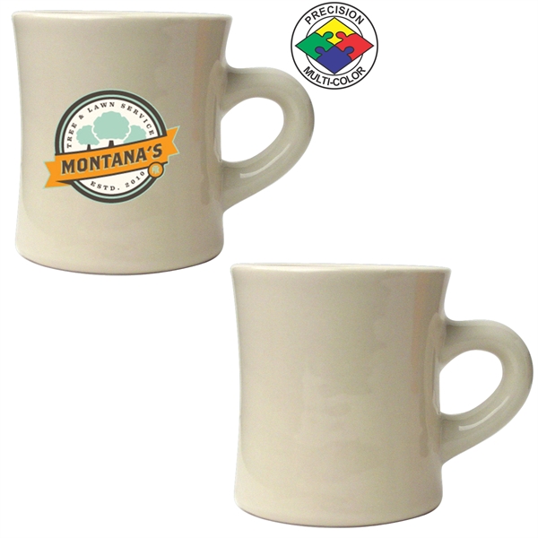 10oz Vitrified Diner Mug, spot color. Available in white, natural, tomato... from ASI 80093 Pyrographics / Pyrographics Line