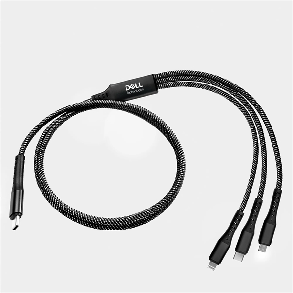 A braided 3-in-1 charging cable featuring a modern USB-C (Type C)... from ASI 91435 Tomax USA / Tomax