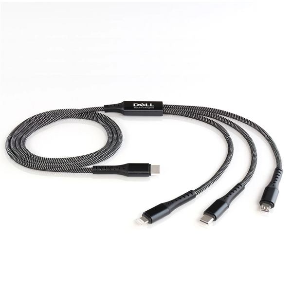 A braided 3-in-1 charging cable featuring a modern USB-C (Type C)... from ASI 91435 Tomax USA / Tomax