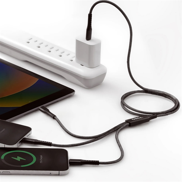 A braided 3-in-1 charging cable featuring a modern USB-C (Type C)... from ASI 91435 Tomax USA / Tomax