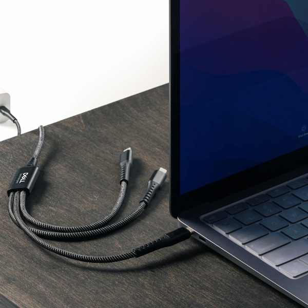 A braided 3-in-1 charging cable featuring a modern USB-C (Type C)... from ASI 91435 Tomax USA / Tomax