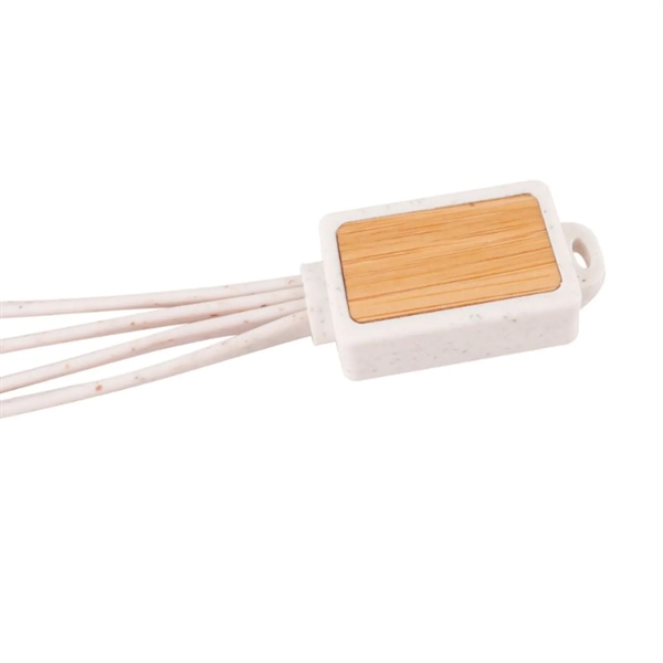 Bamboo wheat straw multi charging cable + laser engraved on 1... from ASI 37218 Athena Promo (tm)